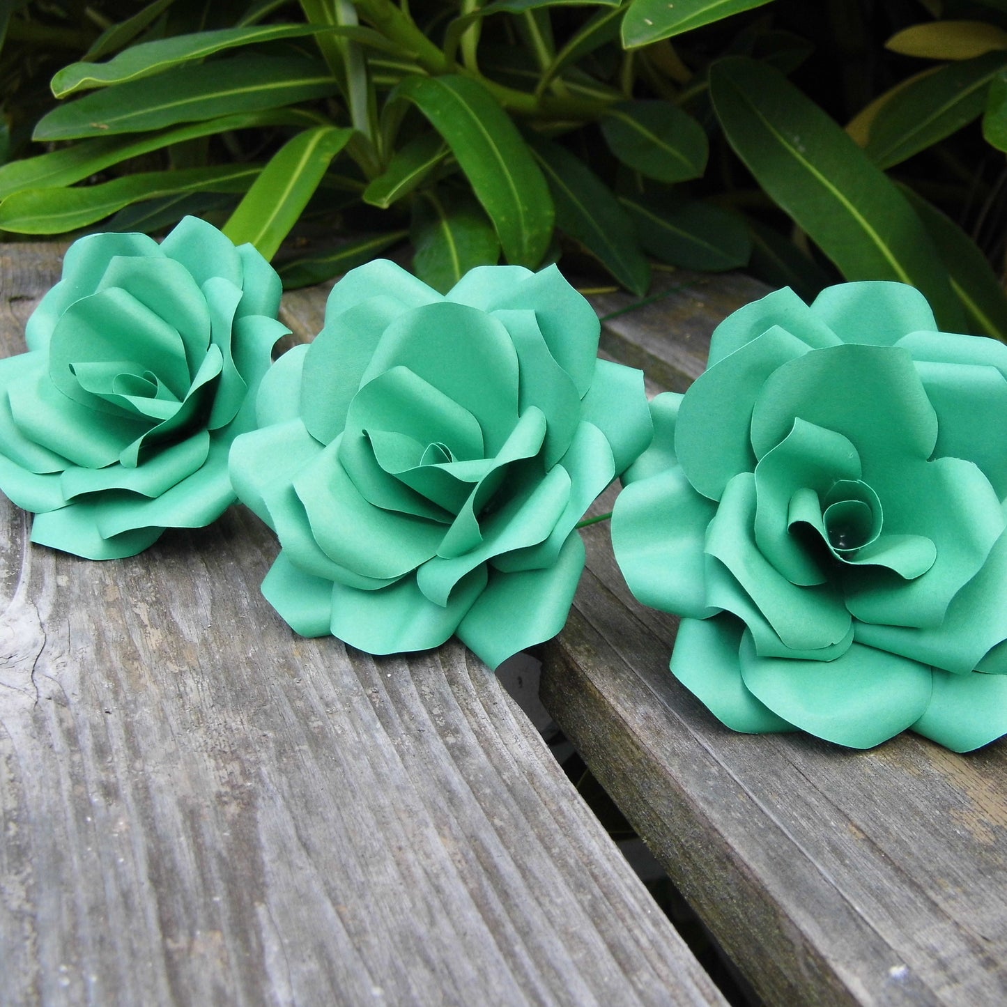 Green Paper Flowers