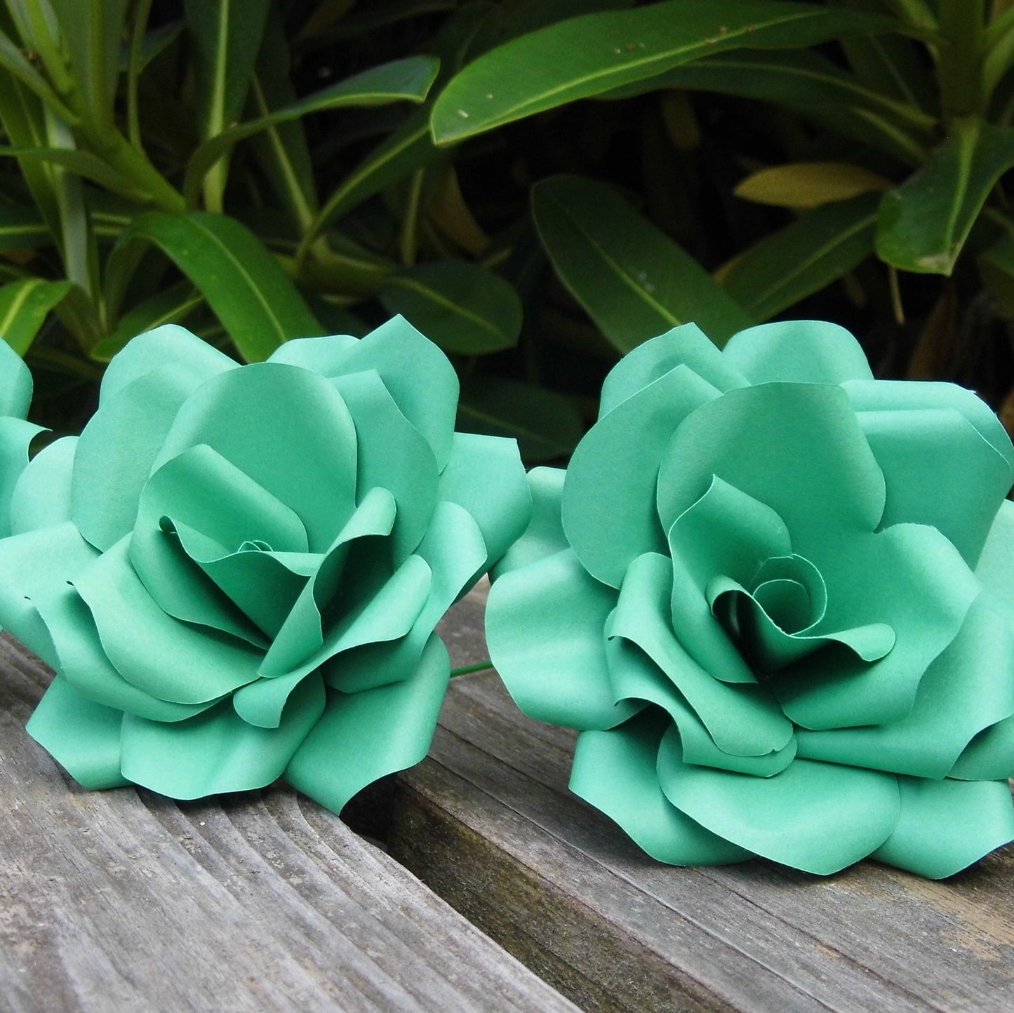 Green Paper Roses