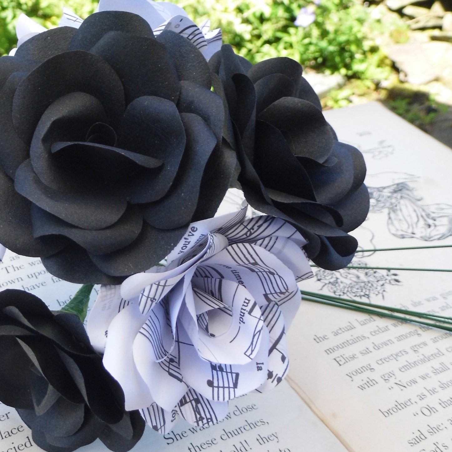 Music & Black Paper Flowers