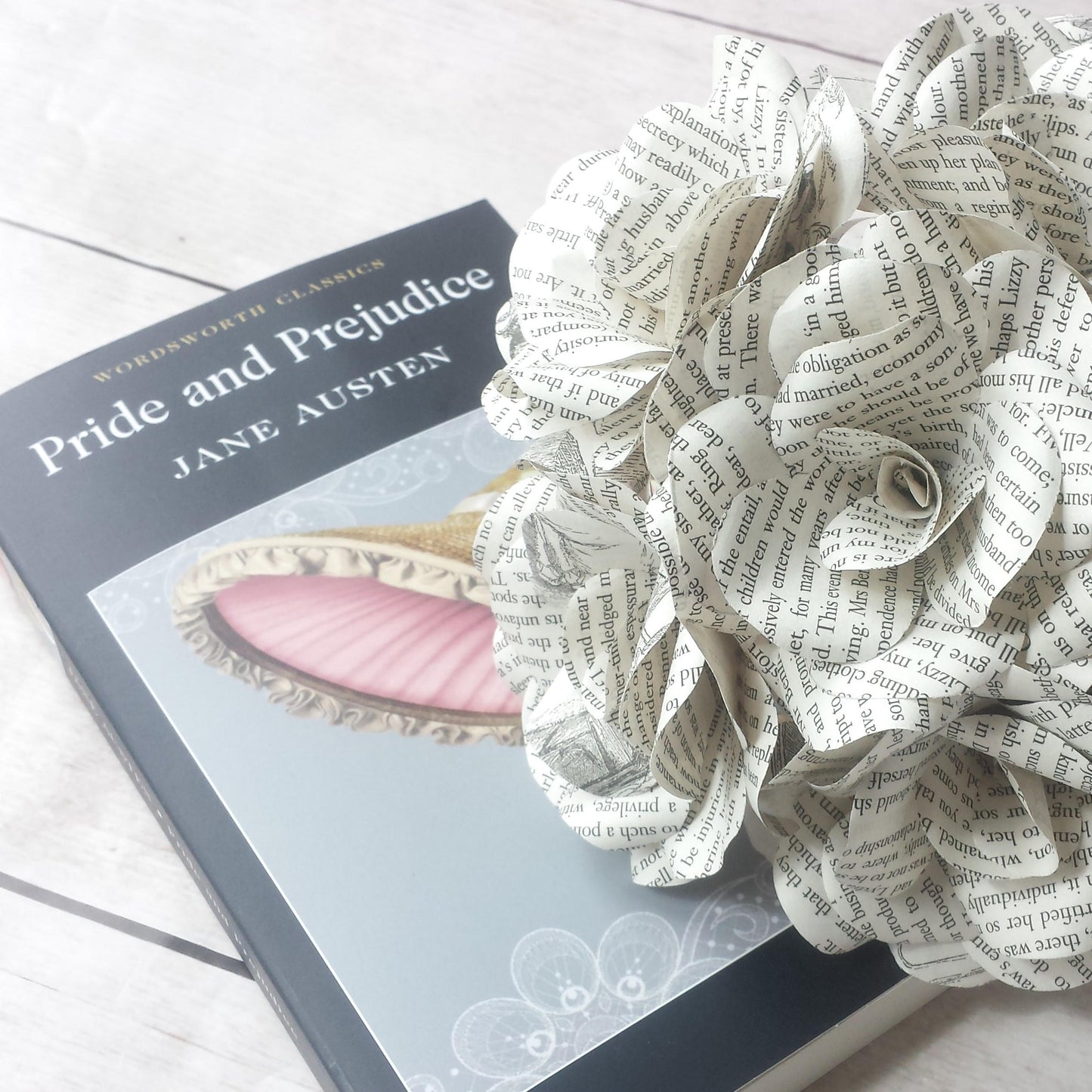 Pride & Prejudice Book Paper Roses