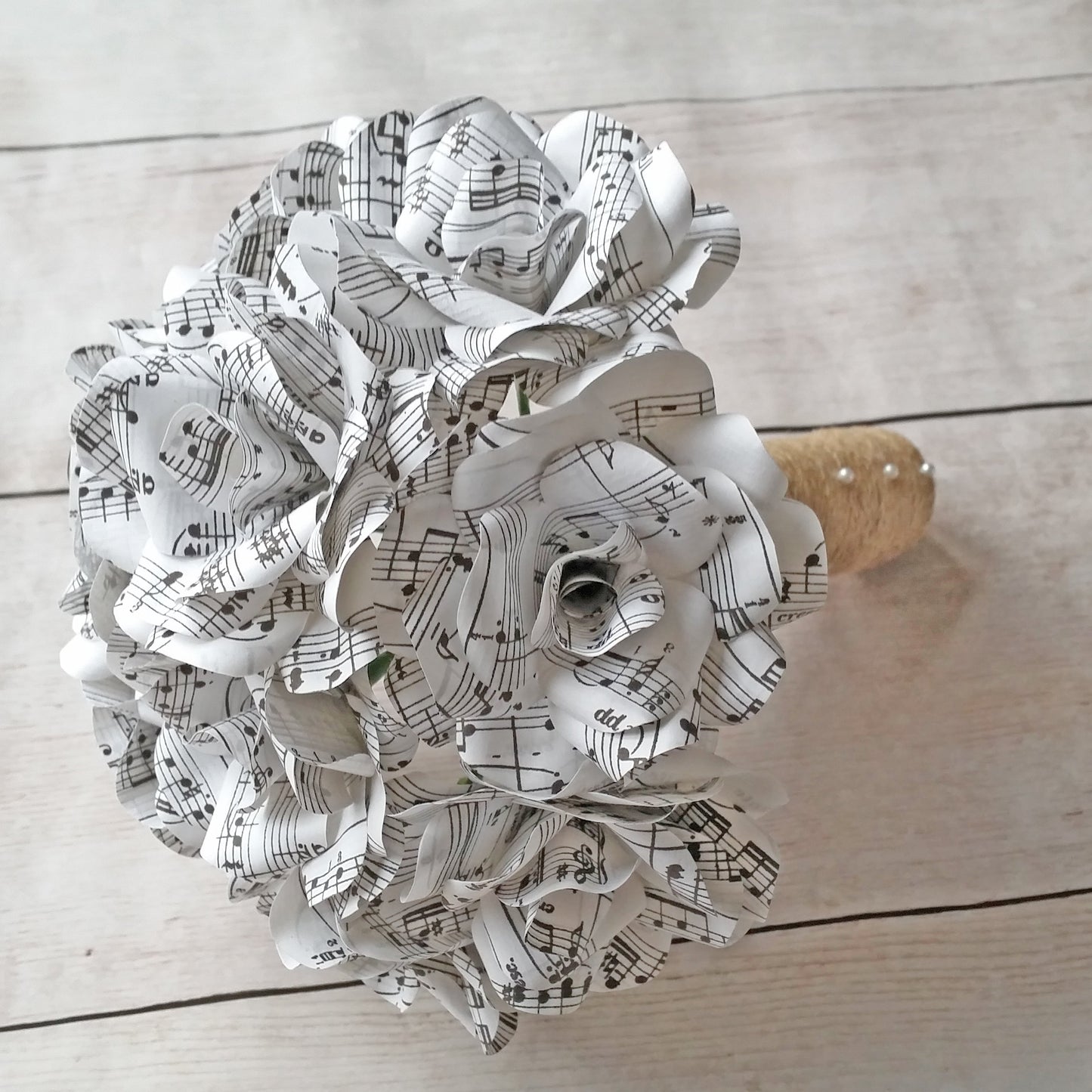 Sheet Music Paper Flower Bridal Bouquet & Buttonhole/Boutonniere