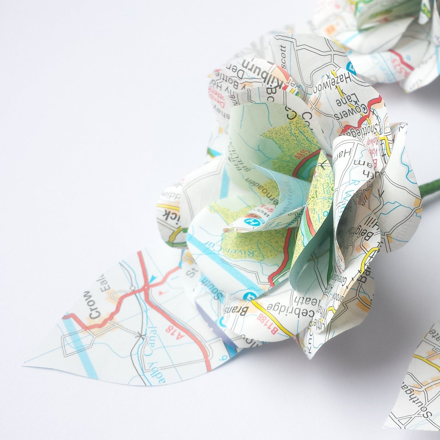 Map Paper Buttonhole