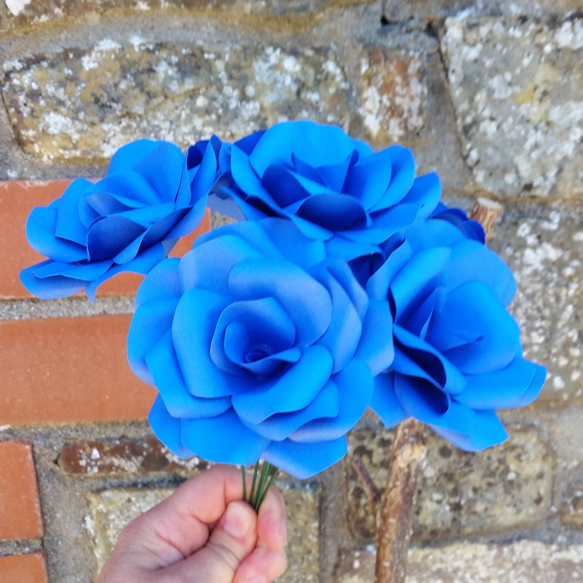 Royal Blue Paper Rose Bouquet