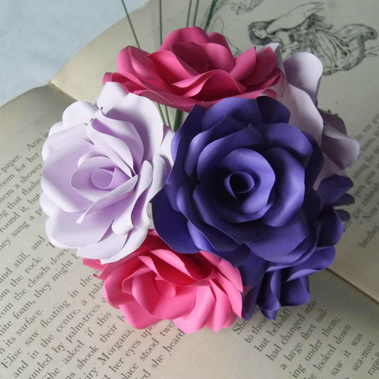 Purple, Lilac & Pink Paper Flowers
